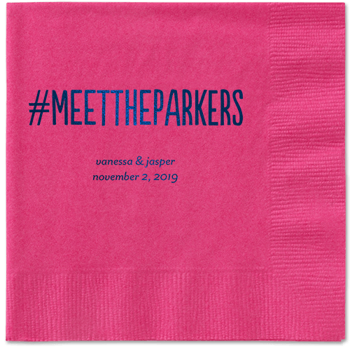 Adorable Couple Napkins, Blue, Magenta, Midnight