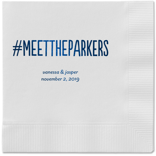 Adorable Couple Napkins, Blue, White, Midnight