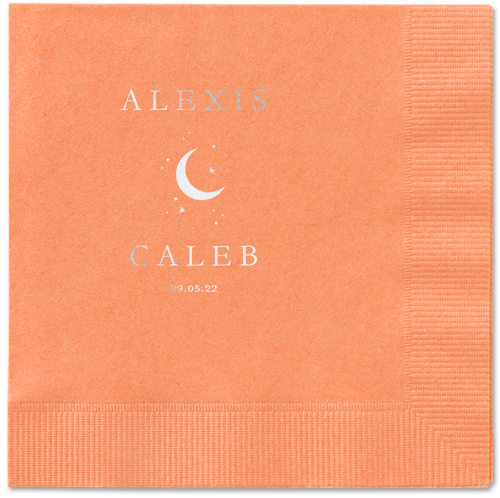 Celestial Union Napkin, Grey, Coral, silver