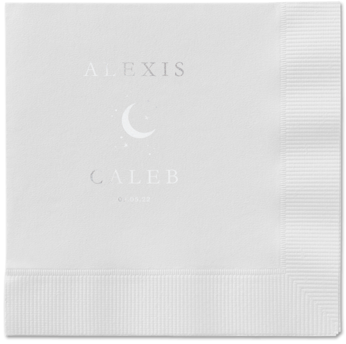Celestial Union Napkin, Grey, White, silver