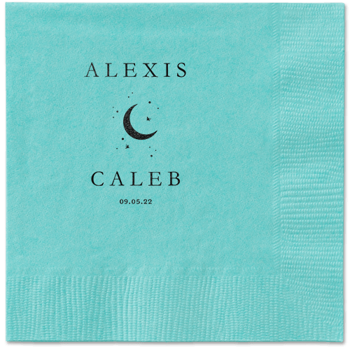 Celestial Union Napkin, Black, Aqua, black