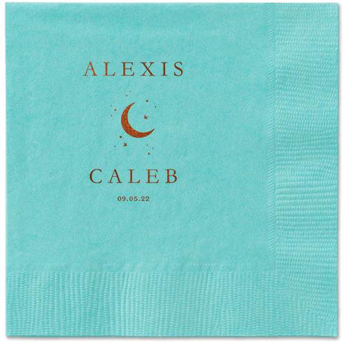 Celestial Union Napkin, Brown, Aqua