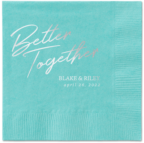 Improved Together Napkin, Grey, Aqua