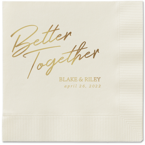 Improved Together Napkin, Yellow, Ecru, gold