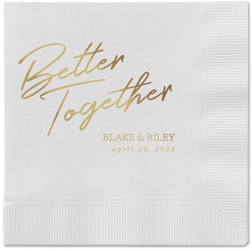 Improved Together Napkin, Yellow, White, gold