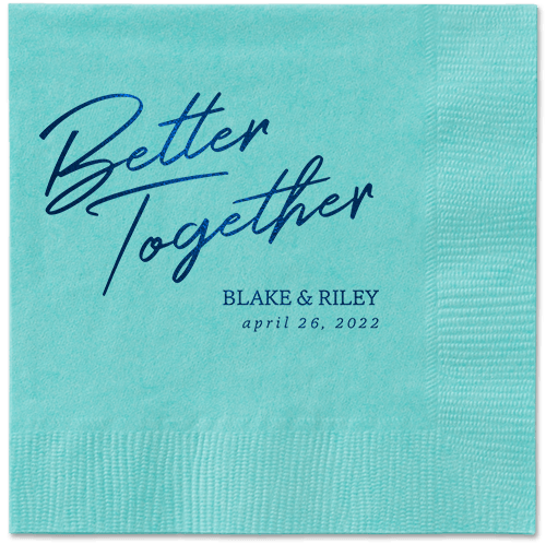 Improved Together Napkin, Blue, Aqua, midnight