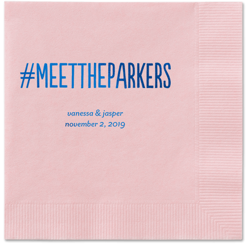 Adorable Couple Napkins, Blue, Blush, Royal