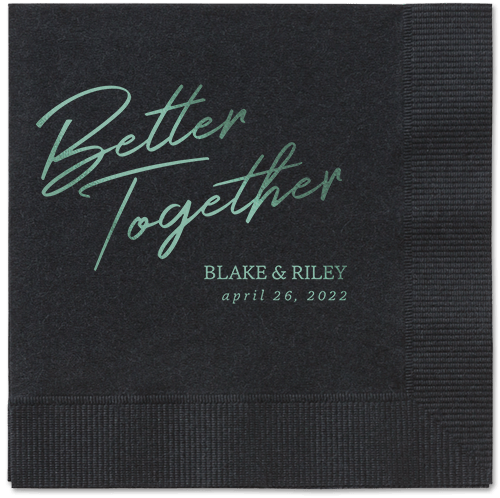 Improved Together Napkin, Green, Black, sage