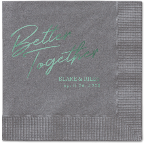 Improved Together Napkin, Green, Pewter, sage
