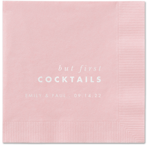 But First Napkin, White, Blush, white