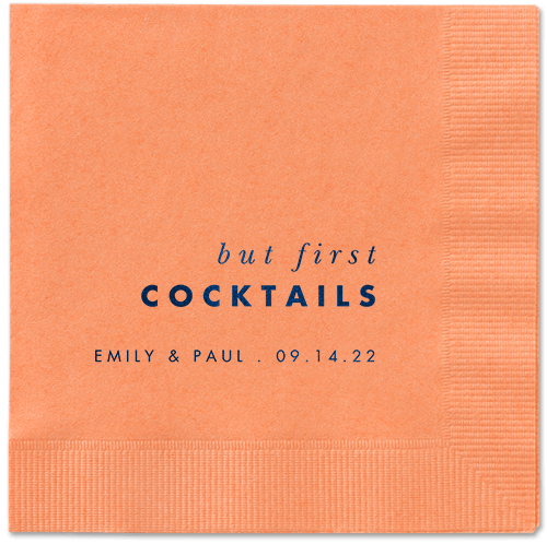 But First Napkin, Blue, Coral, midnight