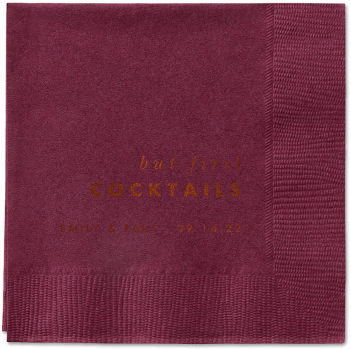 But First Napkin, Brown, Berry