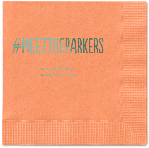 Adorable Couple Napkins, Green, Coral, Sage