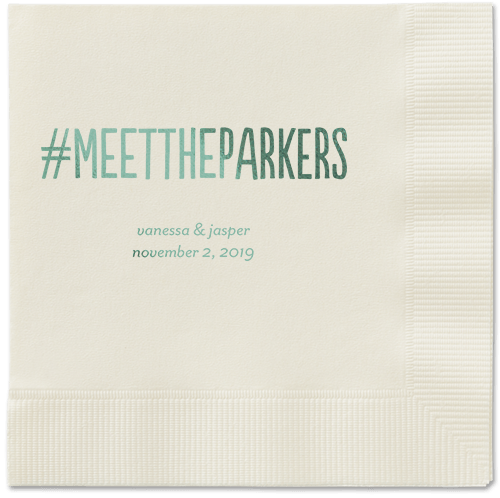 Adorable Couple Napkins, Green, Ecru, Sage