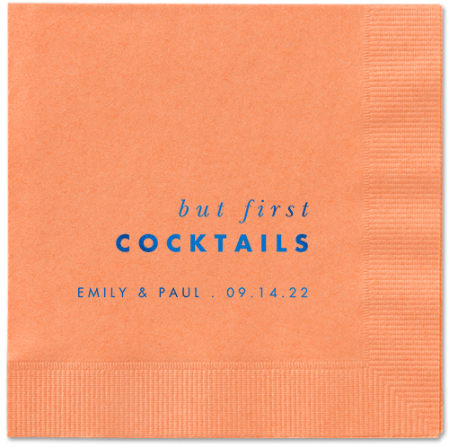But First Napkin, Blue, Coral, royal