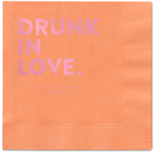 Drunk in Love Napkin, Pink, Coral, blush