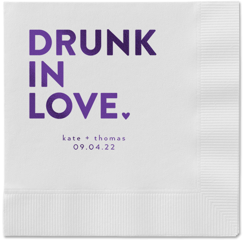 Drunk in Love Napkin, Purple, White