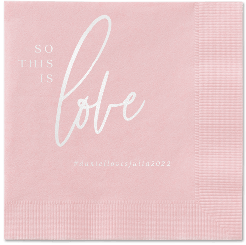 So This Is Love Napkin, White, Blush