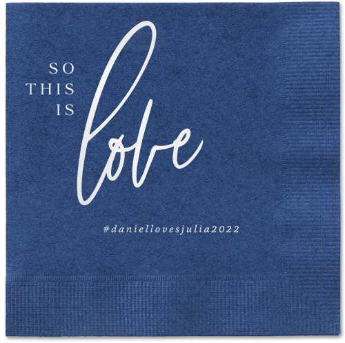 So This Is Love Napkin, White, Navy, white