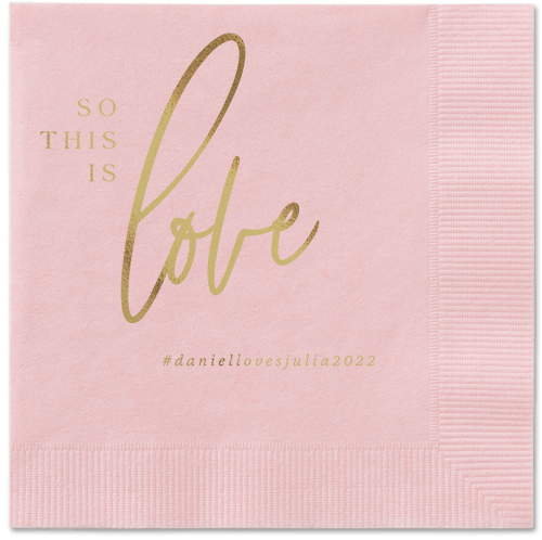 So This Is Love Napkin, Yellow, Blush, gold