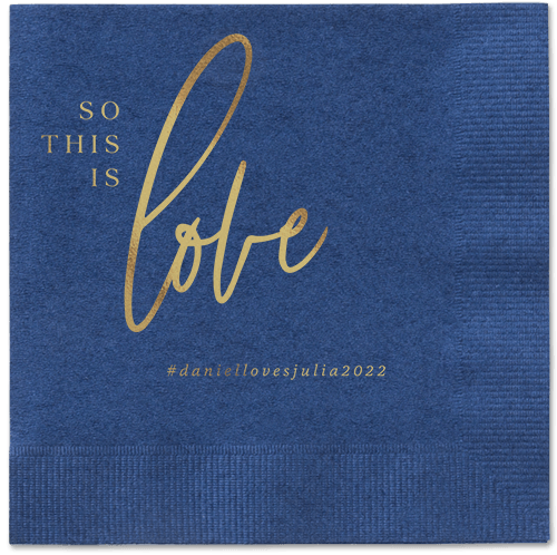 So This Is Love Napkin, Yellow, Navy