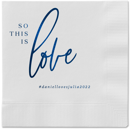So This Is Love Napkin, Blue, White, midnight