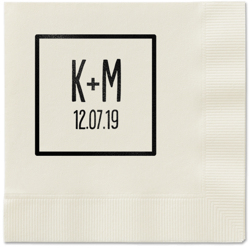 Boxed Bliss Napkins, Black, Ecru, Black