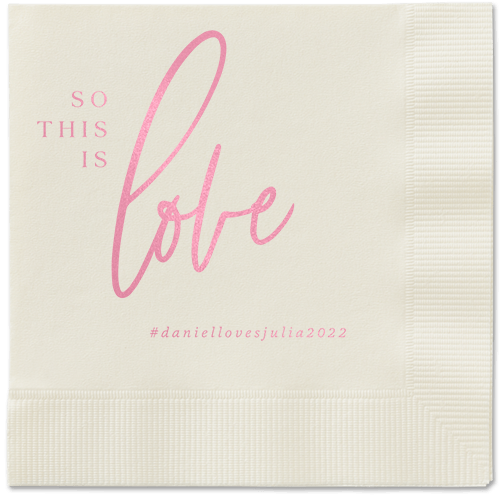 So This Is Love Napkin, Pink, Ecru, blush