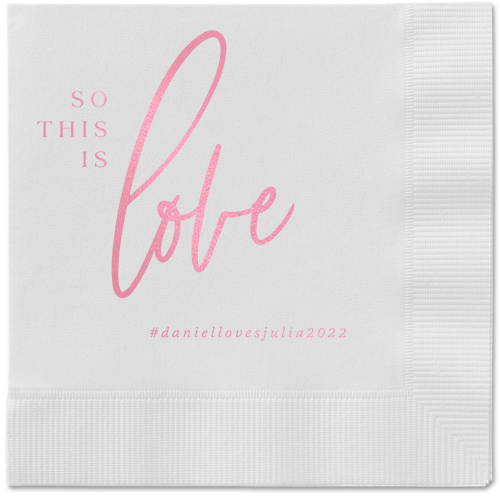 So This Is Love Napkin, Pink, White