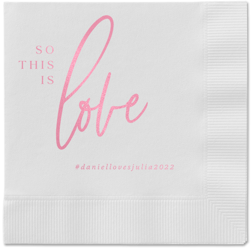 So This Is Love Napkin, Pink, White, blush