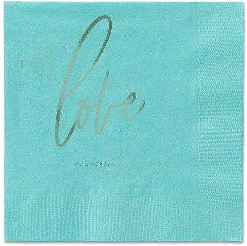 So This Is Love Napkin, Green, Aqua, sage