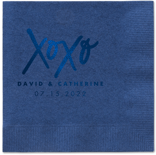 Embrace and Kiss Napkin, Blue, Navy