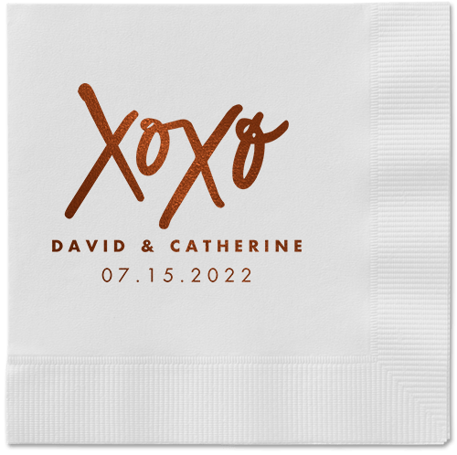 Embrace and Kiss Napkin, Brown, White, mocha