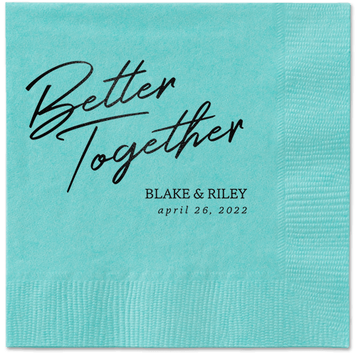 Improved Together Napkin, Black, Aqua, black