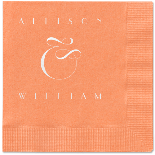 Nouveau Connection Napkin, White, Coral, white