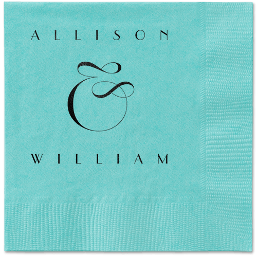 Nouveau Connection Napkin, Black, Aqua