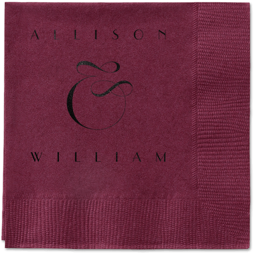 Nouveau Connection Napkin, Black, Berry