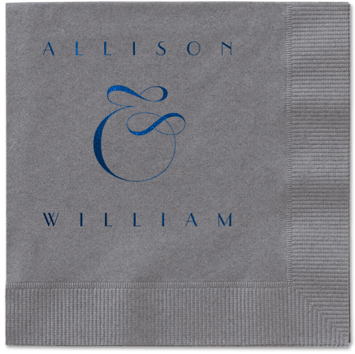 Nouveau Connection Napkin, Blue, Pewter, midnight