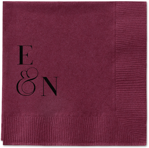 Arched Rehearsal Napkin, Black, Berry