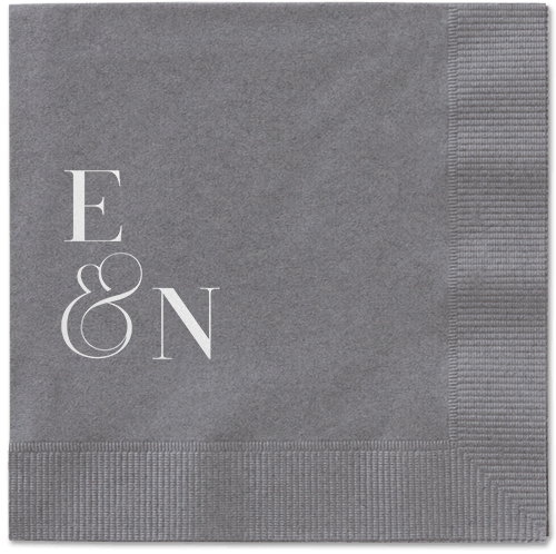 Arched Rehearsal Napkin, White, Pewter, white