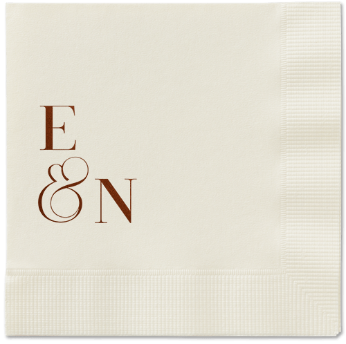 Arched Rehearsal Napkin, Brown, Ecru, mocha