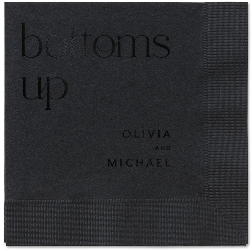 Modern Dining Napkin, Black, Black, black