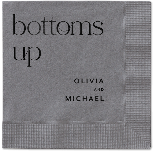 Modern Dining Napkin, Black, Pewter, black