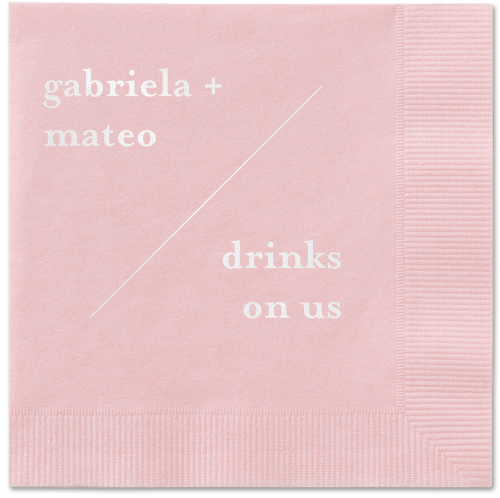 Modern Stylings Napkin, White, Blush