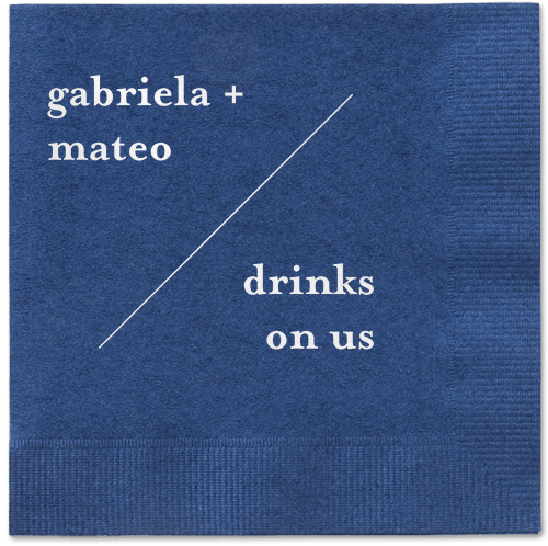 Modern Stylings Napkin, White, Navy, white