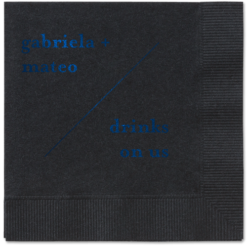 Modern Stylings Napkin, Blue, Black, midnight