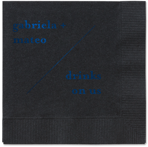 Modern Stylings Napkin, Blue, Black