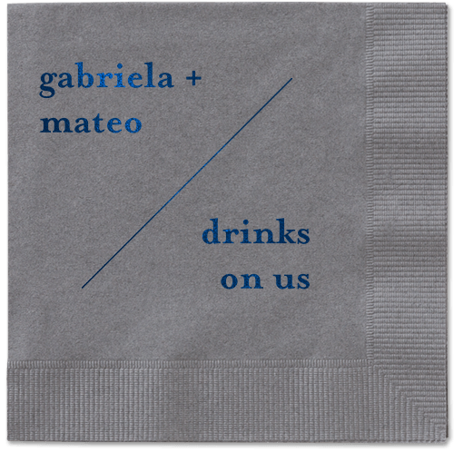 Modern Stylings Napkin, Blue, Pewter, midnight