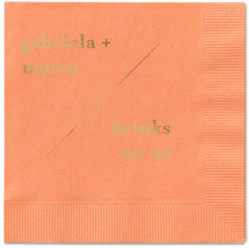 Modern Stylings Napkin, Yellow, Coral, gold