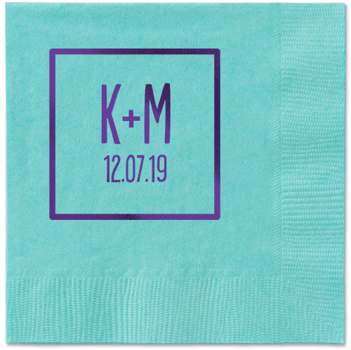 Boxed Bliss Napkins, Purple, Aqua, Purple